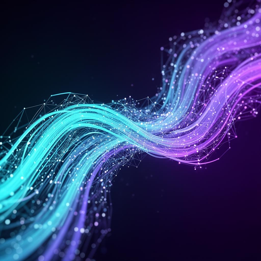 Abstract data streams representing performance marketing growth